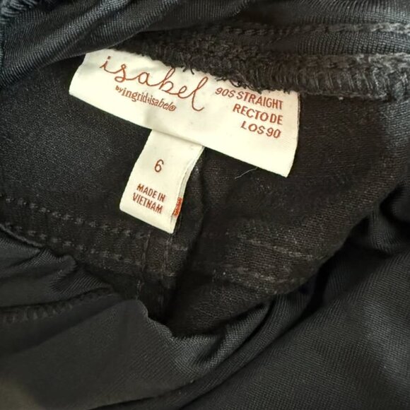 Isabel Maternity NWT 90s Straight Cargo Pocket Crossover Panel Black Jeans 6 - Picture 3 of 7
